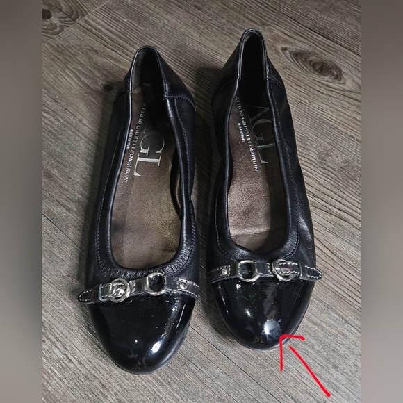 🩷AGL Attilio Giusti Leombruni Women’s Black Leather Ballet Flats - Size 38.5💜 - Picture 10 of 11